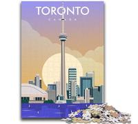 Puzzles pour Adolescents 1000 pièces Illustration de la Ligne d'horizon de Toronto Jeu éducatif Jouet de défi Décoration Murale Cadeaux d'anniversaire et de Noël Uniques (Taille 38x26cm)