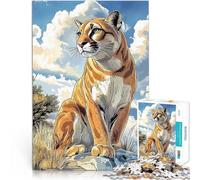 Puzzles pour Adolescents 1000 pièces Illustration de Puma et de couguar Jeu intellectuel Décoration d'intérieur et Cadeaux Uniques 38x26cm