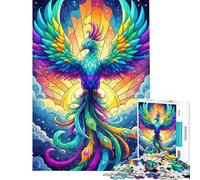 Puzzles pour Adolescents 1000 pièces Illustration numérique colorée de phénix Puzzles pour Adultes Jouet Anti-Stress mais Amusant et Humoristique Interaction Parent-Enfant (Taille 38x52cm)