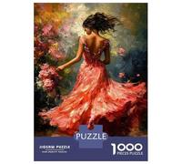 Puzzles Pour Adolescents 1000 Pièces Impressionist Inspired Elegant Woman in Floral Dress Puzzles Pour Adultes, Jouets Anti-stress, Décoration Murale, Cadeaux D'anniversaire Et Cadeaux Uniques 70x50cm