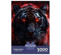 Puzzles pour Adolescents 1000 Pièces Inferno Eyes of The Tiger Puzzles pour Adultes, Jouet, Décoration Murale, Une Œuvre d'art, Cadeaux Uniques d'anniversaire Et De Noël 38x26cm/1000pcs
