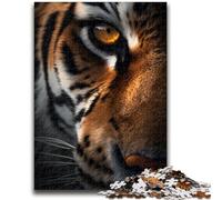 Puzzles pour Adolescents 1000 pièces Intense Eye of The Tiger Jouets éducatifs Jeux Anti-Stress Décoration d'intérieur Unique et Cadeaux 50x75cm
