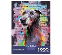 Puzzles pour Adolescents 1000 Pièces Irish Wolfhound Graffiti Puzzle pour Adultes Jeux Amusants Une Œuvre d'art Interaction Parent-Enfant 70x50cm/1000pcs