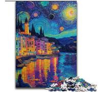 Puzzles pour Adolescents 1000 pièces Italie sous Le Ciel Nocturne, pour stimuler Le Cerveau, Jouets addictifs pour cultiver la Patience, décoration Parfaite (Taille 50x75cm)