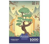 Puzzles pour Adolescents 1000 Pièces Japanese Bonsai Tree Fuji Puzzle pour Adultes Jeux Relaxants Décoration Parfaite pour Les Joueurs 38x26cm/1000pcs