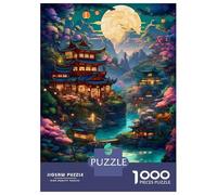 Puzzles pour Adolescents 1000 Pièces Japanese Fantasy 03 Puzzle Adulte Jeu Familial D'assemblage De Motifs Activités Amusantes À La Maison, 52x38cm/1000pcs