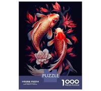 Puzzles pour Adolescents 1000 Pièces Japanese Koi Fish Puzzle pour Adultes Jeux Relaxants Décoration Intérieure Cadeaux Uniques pour Anniversaire Et Noël 70x50cm/1000pcs