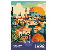 Puzzles pour Adolescents 1000 Pièces Jerusalem Cityscape Puzzles pour Adultes, Jouet, Décoration Murale, Une Œuvre d'art, Cadeaux Uniques d'anniversaire Et De Noël 38x26cm/1000pcs