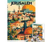 Puzzles pour Adolescents 1000 pièces Jérusalem Lueur Dorée Puzzle 1000 Casse-tête Jeu Idéal Cadeau pour Apprendre en S'amusant (38x26cm)