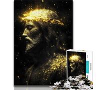 Puzzles pour Adolescents 1000 pièces Jésus doré, Aide Le Cerveau à exercer des Jouets addictifs pour cultiver la Patience Décoration Parfaite 50x75cm