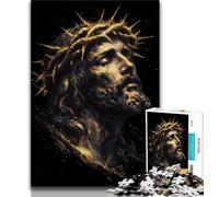 Puzzles pour Adolescents, 1000 pièces, Jésus doré, Puzzle Adulte, Jeux d'activités familiales stimulants, Jouet à Faire soi-même pour décoration Murale de la Maison, Cadeaux (Taille 38x26cm)