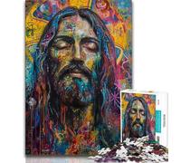 Puzzles pour Adolescents 1000 pièces Jésus Graffiti, Anti-Stress Staycation Kill Time Enhance Love Between Couples (75x50cm)