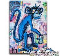 Puzzles pour Adolescents 1000 pièces Jeu de Famille de singes de Style Basquiat Soulagement du Stress Défi Difficile Convient aux Couples 26x38cm