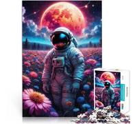 Puzzles pour Adolescents 1000 pièces Jeu de Fleurs d'astronautes Analyse et logique avec Affiche et Feuille de Questions correspondantes 38x52cm