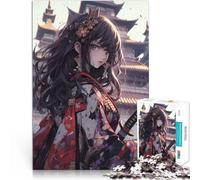 Puzzles pour Adolescents 1000 pièces Jolie Jeune Fille samouraï Défi Difficile pour soulager Le Stress décoration Murale 52x38cm