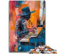 Puzzles pour Adolescents 1000 pièces Jouer du Piano Peinture à l'huile Staycation Kill Time avec pièces entièrement emboîtables de Formes aléatoires 50x75cm