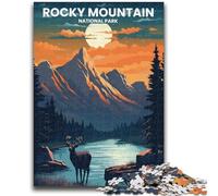Puzzles pour Adolescents, 1000 pièces, Jouet éducatif Anti-Stress, Montagnes Rocheuses, Interaction Parent-Enfant, pour Adolescents de 14 Ans et Plus (Taille 50x70cm)