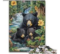 Puzzles pour Adolescents 1000 pièces Jungle Black Bear, Chaque pièce est Unique - Jeu Familial Stimulant pour Les 14 Ans (Taille 26x38cm)