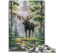 Puzzles pour Adolescents 1000 pièces Jungle Moose Jeu éducatif Défi Jouet Décoration Murale Cadeaux d'anniversaire et de Noël Uniques 26x38cm