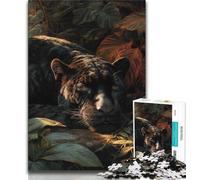 Puzzles pour Adolescents 1000 pièces Jungle Wild Black Panther, Jeux éducatifs, décoration d'intérieur, idéal comme Cadeau pour Toute la Famille (75x50cm)