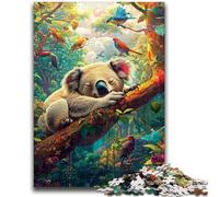 Puzzles pour Adolescents 1000 pièces Koala endormi Difficile et Stimulant avec Affiche correspondante et Feuille de Questions pour Les 14 Ans 38x26cm