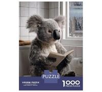 Puzzles pour Adolescents 1000 Pièces Koala Reading on Toilet Puzzle pour Adolescents Course De Vitesse Manuelle Difficile Et Stimulant Jeu Amusant Et Stimulant pour Toute La Famille 52x38cm/1000pcs