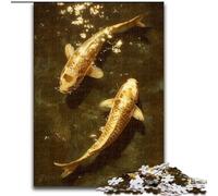 Puzzles pour Adolescents, 1000 pièces, Koi doré, Jeu Stimulant, décoration Murale, Cadeaux d'anniversaire et de Noël Uniques (Taille 26x38cm)