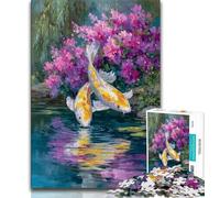 Puzzles pour Adolescents, 1000 pièces, Koi doré, pour Jeu éducatif, Jouet, décoration d'intérieur Unique et Cadeaux (75x50cm)