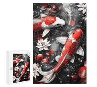 Puzzles pour adolescents 1000 pièces Koi Poisson Aquarelle Art Puzzles pour Adultes Bricolage Jouets de décoration murale Famille 1000 pièces