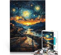 Puzzles pour Adolescents 1000 pièces La Grande Muraille sous Un Ciel étoilé Casse-tête pour Liste de souhaits avec Le Père Noël 26x38cm