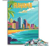 Puzzles pour Adolescents 1000 pièces La Havane Cuba Jeu Familial éducatif Minimaliste avec pièces entièrement emboîtables de Formes aléatoires (38x52cm) 1000 pièces