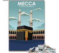 Puzzles pour Adolescents 1000 pièces La Mecque Arabie Saoudite Art Jeu Stimulant Cadeaux pour Est idéal comme Cadeau pour Toute la Famille (50x75cm) 1000pcs