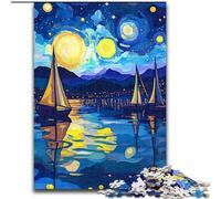 Puzzles pour Adolescents 1000 pièces La Nuit étoilée de Van Gogh, activité familiale pour renforcer l'amour Entre Couples à partir de 14 Ans 26x38cm