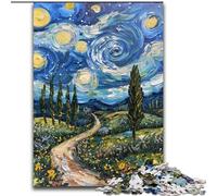 Puzzles pour Adolescents 1000 pièces La Nuit étoilée de Van Gogh, pour stimuler Le Cerveau, Jouets addictifs pour cultiver la Patience, décoration Parfaite (Taille 26x38cm)