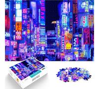 Puzzles pour Adolescents 1000 pièces LA Vie Nocturne À Tokyo Jeu Familial Anti-Stress Défi Difficile Super Cadeau 75x50cm