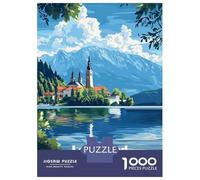 Puzzles pour Adolescents 1000 Pièces Lake Bled, Slovenia Puzzles pour Adolescents - Défi Difficile - Entraînez Votre Cerveau Et Vos Mains - Casse-tête - Jeux en Famille 52x38cm/1000pcs