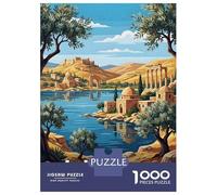 Puzzles pour Adolescents - 1000 Pièces Lake Homs, Syria Travel Puzzles pour Adolescents - Idéal pour S'amuser en Famille - Cadeau Original pour Un Anniversaire Ou Noël 52x38cm/1000pcs
