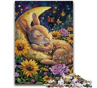 Puzzles pour Adolescents 1000 pièces Lapin endormi Jeux de détente Jeu éducatif pour Anniversaire, Noël à partir de 14 Ans 26x38cm