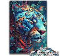 Puzzles pour Adolescents 1000 pièces Le Jaguar attentif Jeu éducatif Familial Décoration Murale Cadeaux d'anniversaire et de Noël Uniques 26x38cm