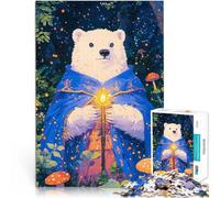 Puzzles pour Adolescents 1000 pièces Le Magicien de l'ours Polaire pour s'amuser en Famille Cadeaux du Père Noël Secret 75x50cm