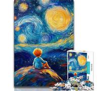 Puzzles pour Adolescents 1000 pièces Le Petit Prince du Ciel Nocturne, Anti-Stress, séjour, Tuer Le Temps, liste de souhaits avec Le Père Noël (38x26cm)