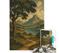 Puzzles pour Adolescents 1000 pièces Le Sentier murmurant vers Le lac de Montagne Puzzles pour Adultes Jeux familiaux Défi Difficile Activités Amusantes à la Maison (Taille 50x75cm)