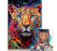 Puzzles pour Adolescents 1000 pièces Léopard Africain, Aide Le Cerveau à exercer des Jouets addictifs pour cultiver la Patience, Cadeau pour Les Anniversaires (38x26cm)