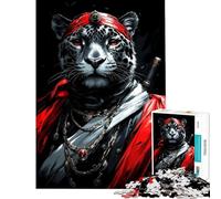 Puzzles pour Adolescents 1000 pièces Léopard des neiges Samouraï Puzzles pour Adultes Jeu de réflexion Découpe de précision Cadeaux de Noël et d'anniversaire (Dimensions 38x26cm)
