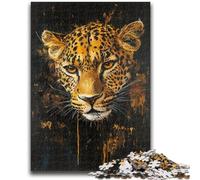 Puzzles pour Adolescents 1000 pièces Léopard doré Un Jeu éducatif Amusant et Humoristique pour Un Anniversaire 50x75cm
