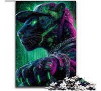 Puzzles pour Adolescents 1000 pièces Léopard Noir Fluo, à partir de 14 Ans, adaptés aux Couples, activités Amusantes à la Maison, Cadeaux d'anniversaire, Cadeaux de Voyage (Taille 50x75cm)