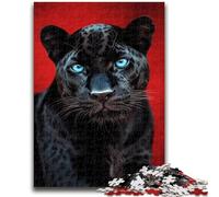 Puzzles pour Adolescents 1000 pièces Léopard Noir Jeu éducatif Familial Décoration Murale Cadeaux d'anniversaire et de Noël Uniques 26x38cm