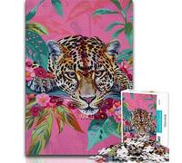 Puzzles pour Adolescents 1000 pièces Léopard psychédélique, activités familiales Amusantes à la Maison, Cadeau d'anniversaire, Cadeaux de Voyage (75x50cm)