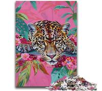Puzzles pour Adolescents 1000 pièces Léopard psychédélique Aidez Le Cerveau à exercer des Jouets addictifs pour cultiver la Patience Excellent Cadeau 26x38cm