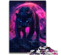 Puzzles pour Adolescents 1000 pièces Léopard sous la Lune de Sang Design Vibrant et Unique Expérience de Puzzle relaxante et stimulante 26x38cm